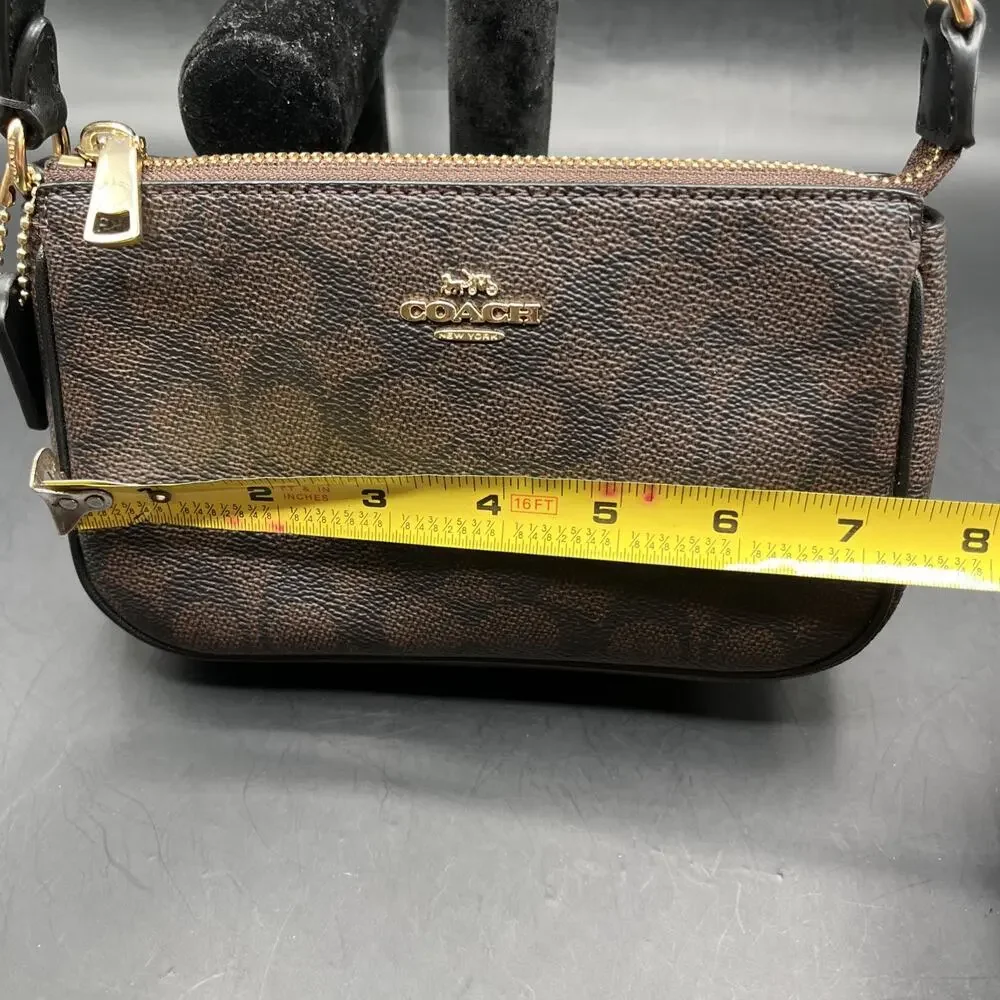 COACH Nolita 19 In Signature Canvas CW426 DARK BROWN SHOULDER BAG SMALL BROWN